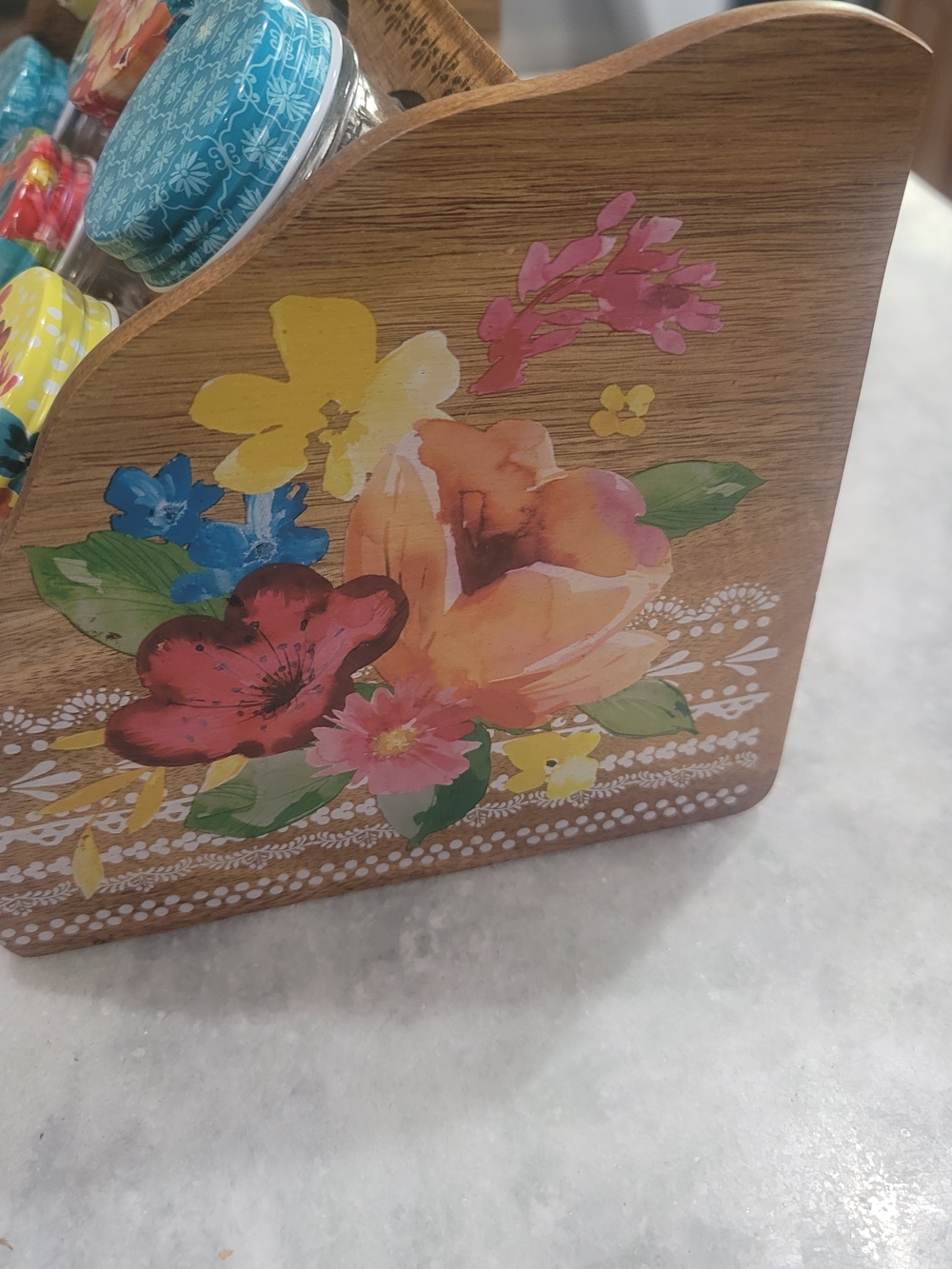 The Pioneer Woman Floral and Blue Pattern Wild FLOWERS Spice Jars - Picture 2 of 3